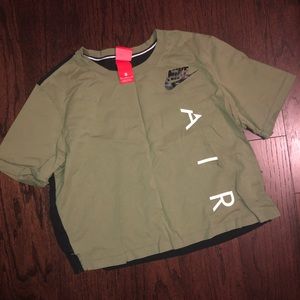 Nike Air Olive Crop Tee Womens Medium